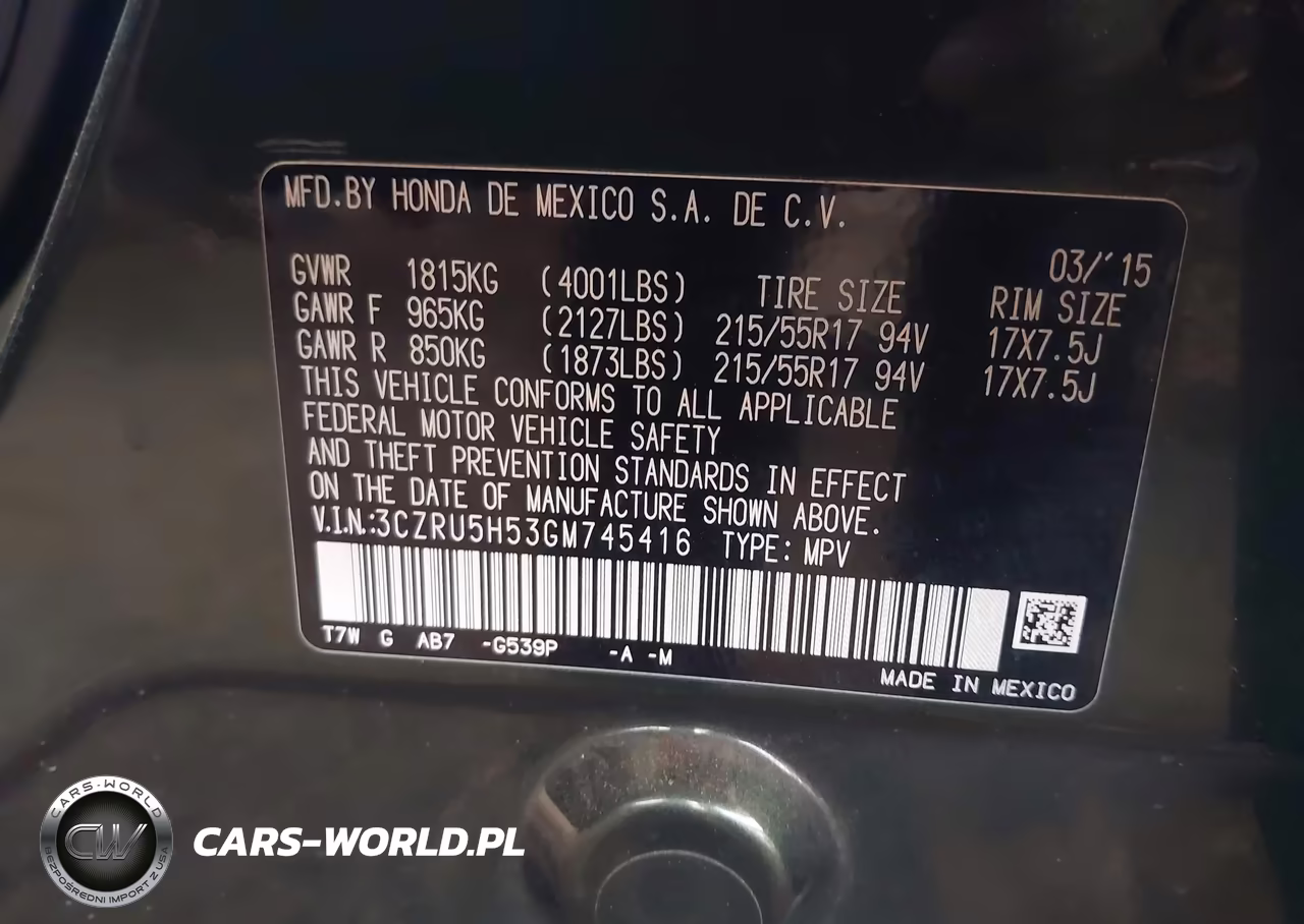 2016 Honda Hr-V Ex VIN:3CZRU5H53GM745416 - 9