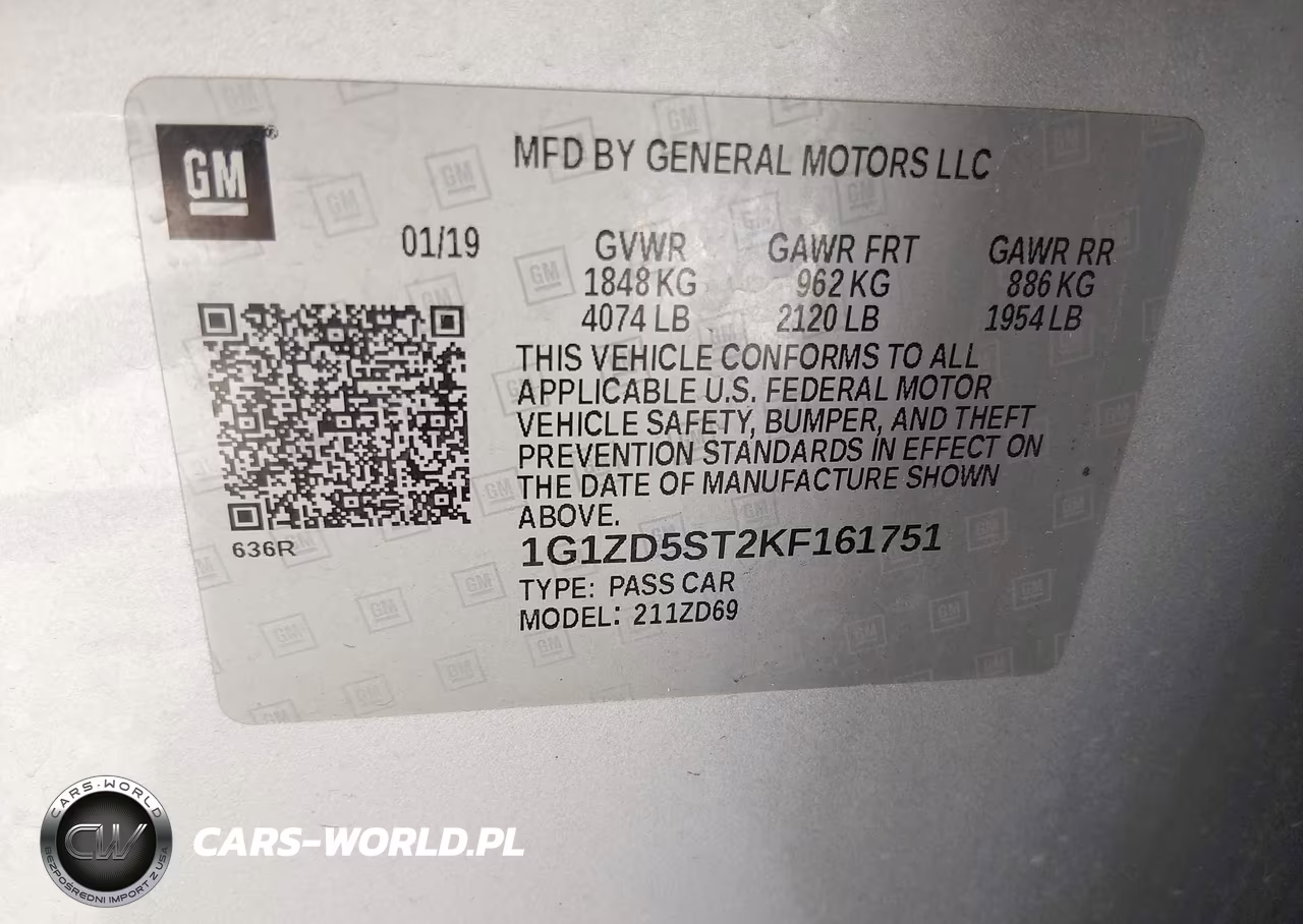 2019 Chevrolet Malibu Lt VIN:1G1ZD5ST2KF161751 - 9