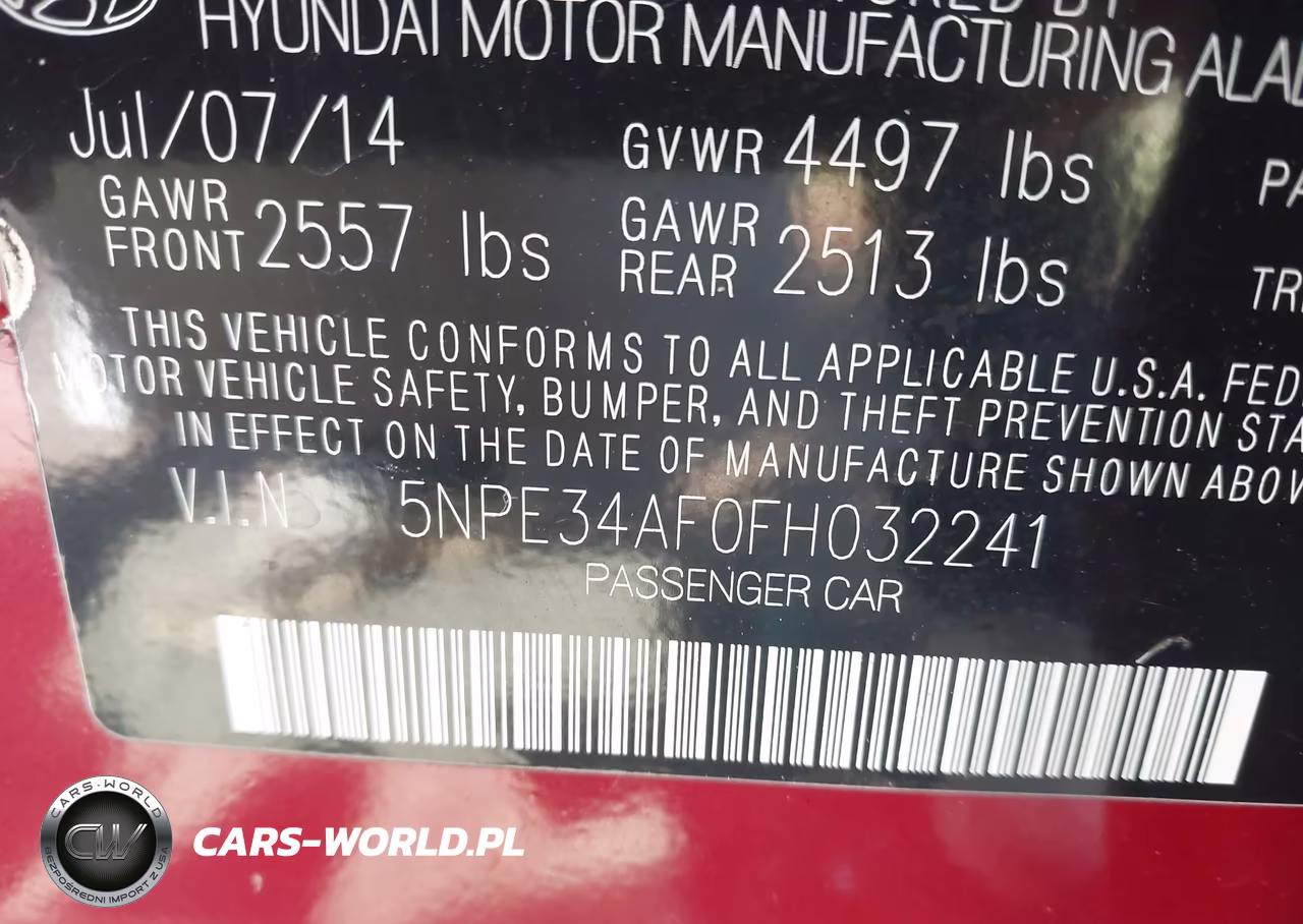2015 Hyundai Sonata Sport VIN:5NPE34AF0FH032241 - 9