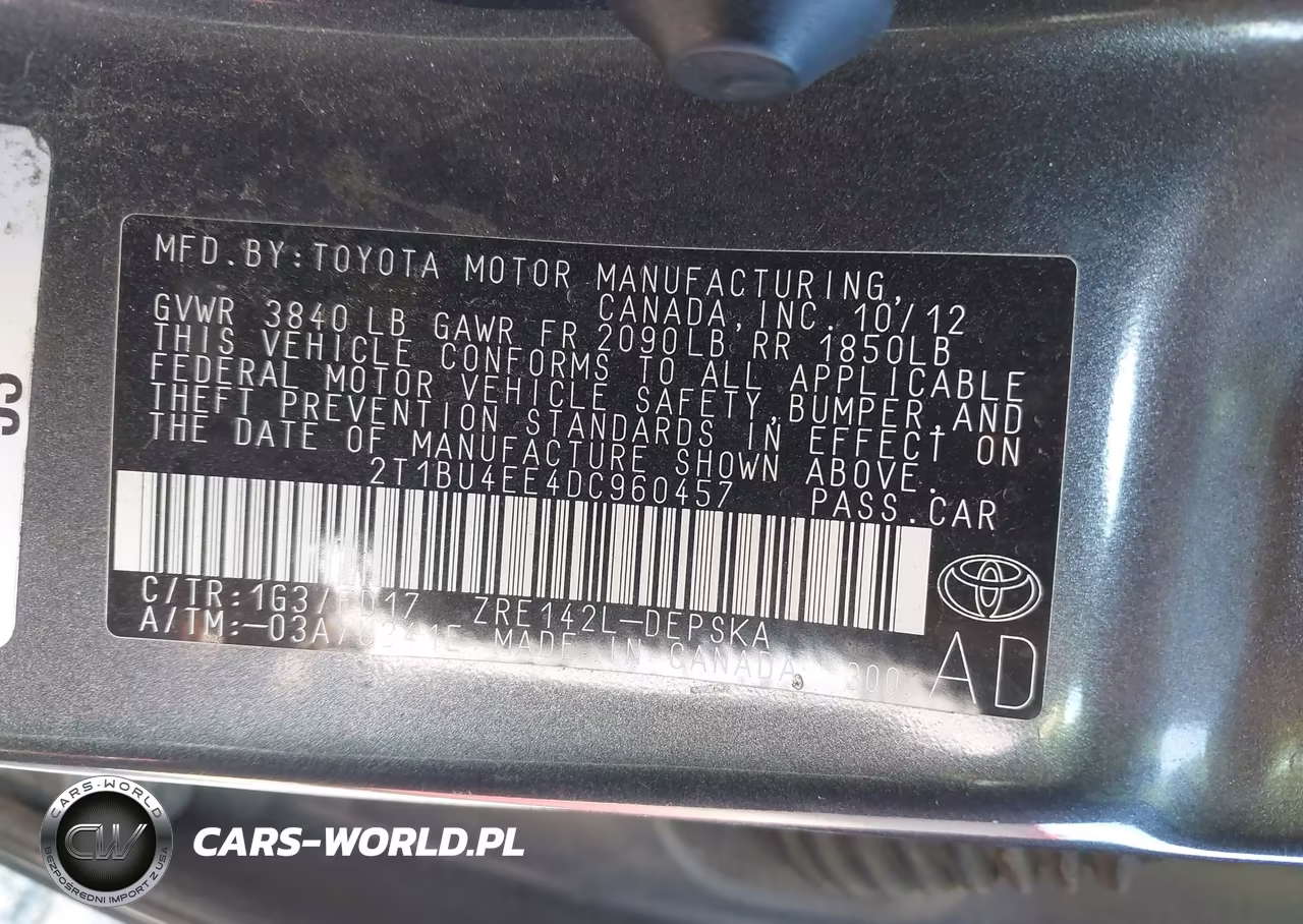 2013 Toyota Corolla S VIN:2T1BU4EE4DC960457 - 9