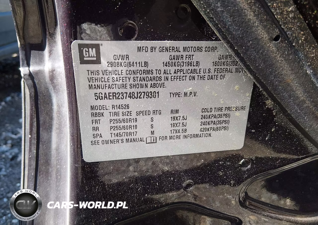 2008 Buick Enclave Cxl VIN:5GAER23748J279301 - 9