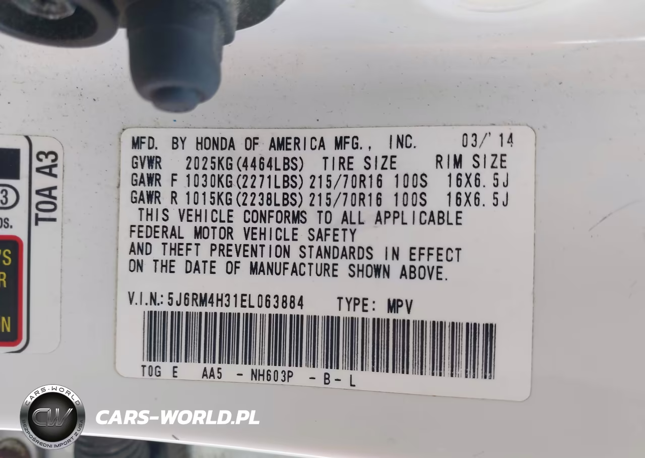 2014 Honda Cr-V Lx VIN:5J6RM4H31EL063884 - 9