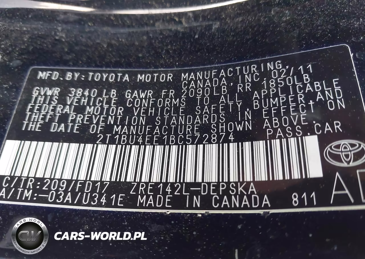 2011 Toyota Corolla S VIN:2T1BU4EE1BC572874 - 9