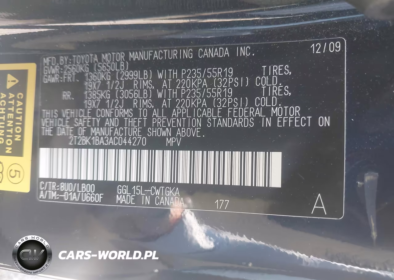 2010 Lexus Rx 350 VIN:2T2BK1BA3AC044270 - 9