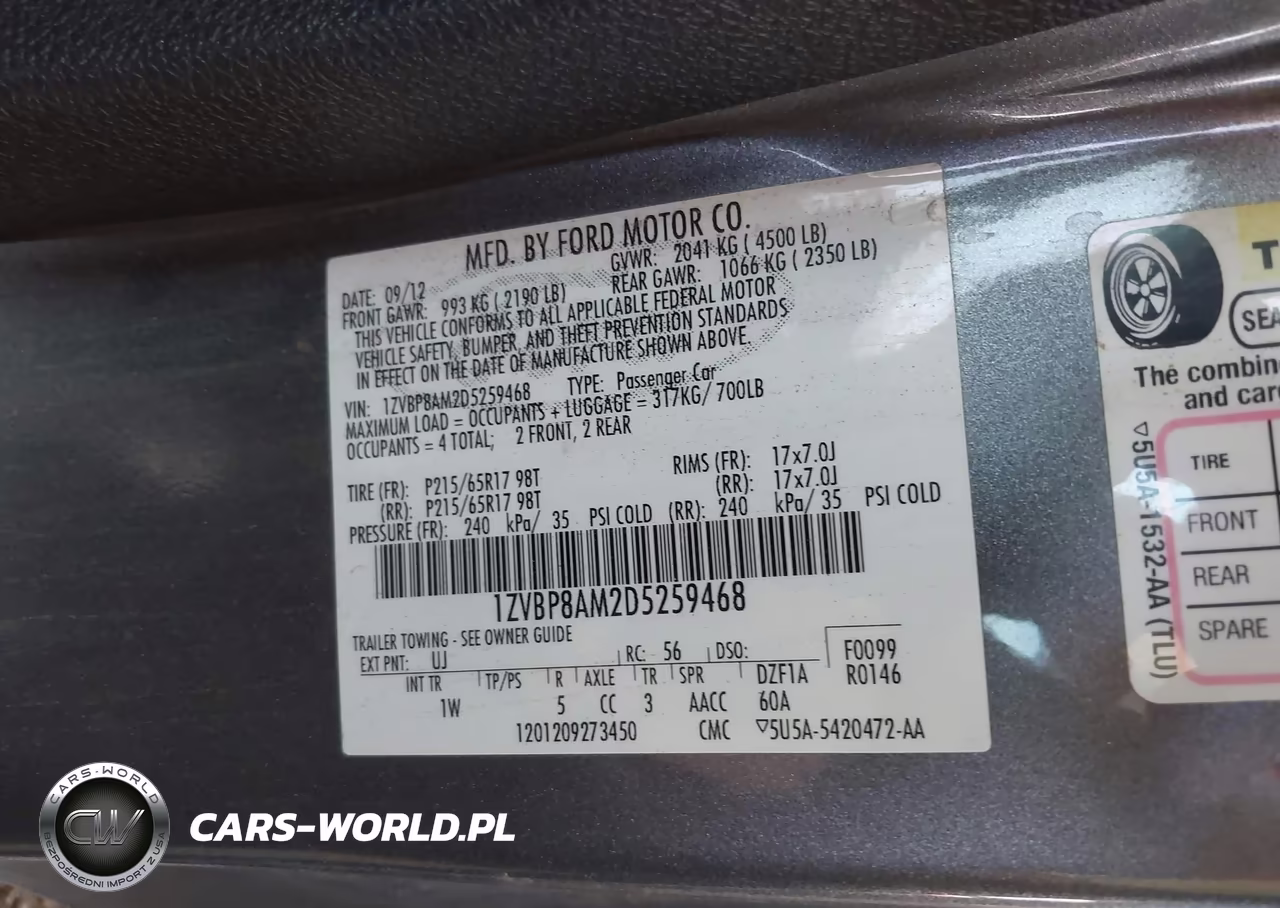 2013 Ford Mustang V6 VIN:1ZVBP8AM2D5259468 - 9
