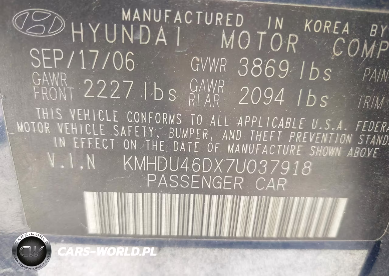 2007 Hyundai Elantra Gls-Ltd-Se VIN:KMHDU46DX7U037918 - 9