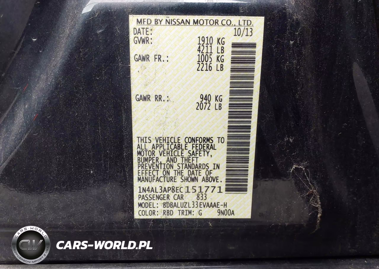 2014 Nissan Altima 2.5 Sv VIN:1N4AL3AP8EC151771 - 9