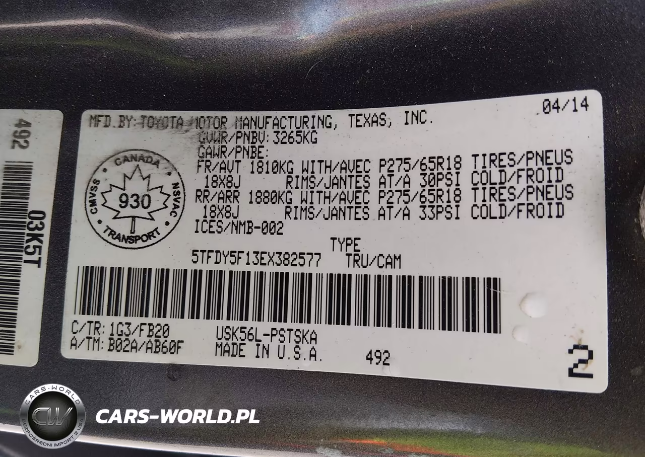 2014 Toyota Tundra Sr5 5.7L V8 VIN:5TFDY5F13EX382577 - 9
