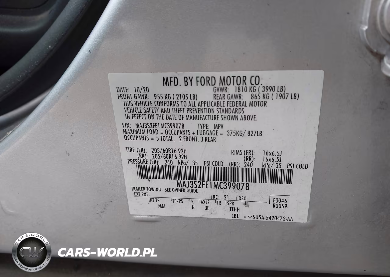 2021 Ford Ecosport S VIN:MAJ3S2FE1MC399078 - 9
