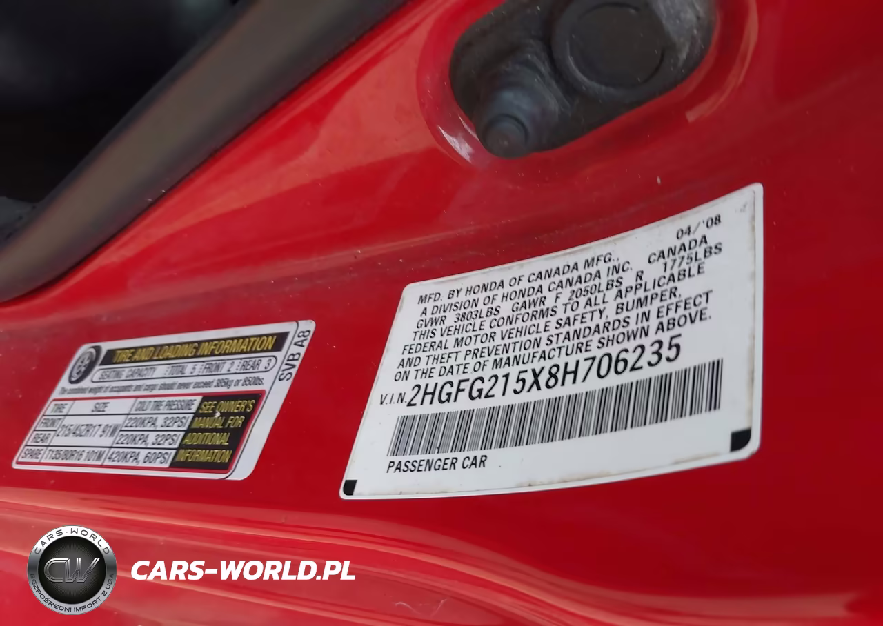 2008 Honda Civic Si VIN:2HGFG215X8H706235 - 9