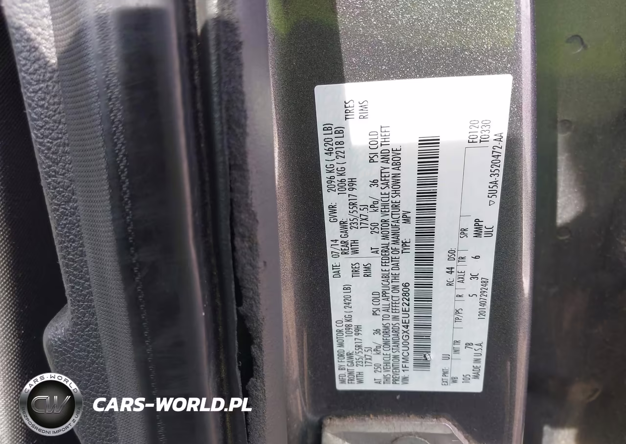 2014 Ford Escape Se VIN:1FMCU0GX4EUE22806 - 9