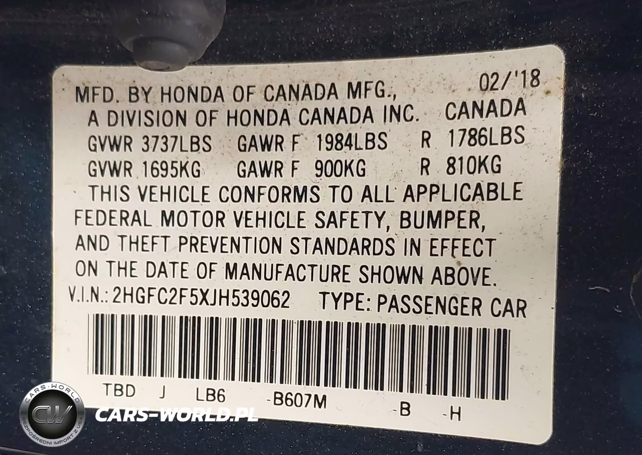 2018 Honda Civic Lx VIN:2HGFC2F5XJH539062 - 9