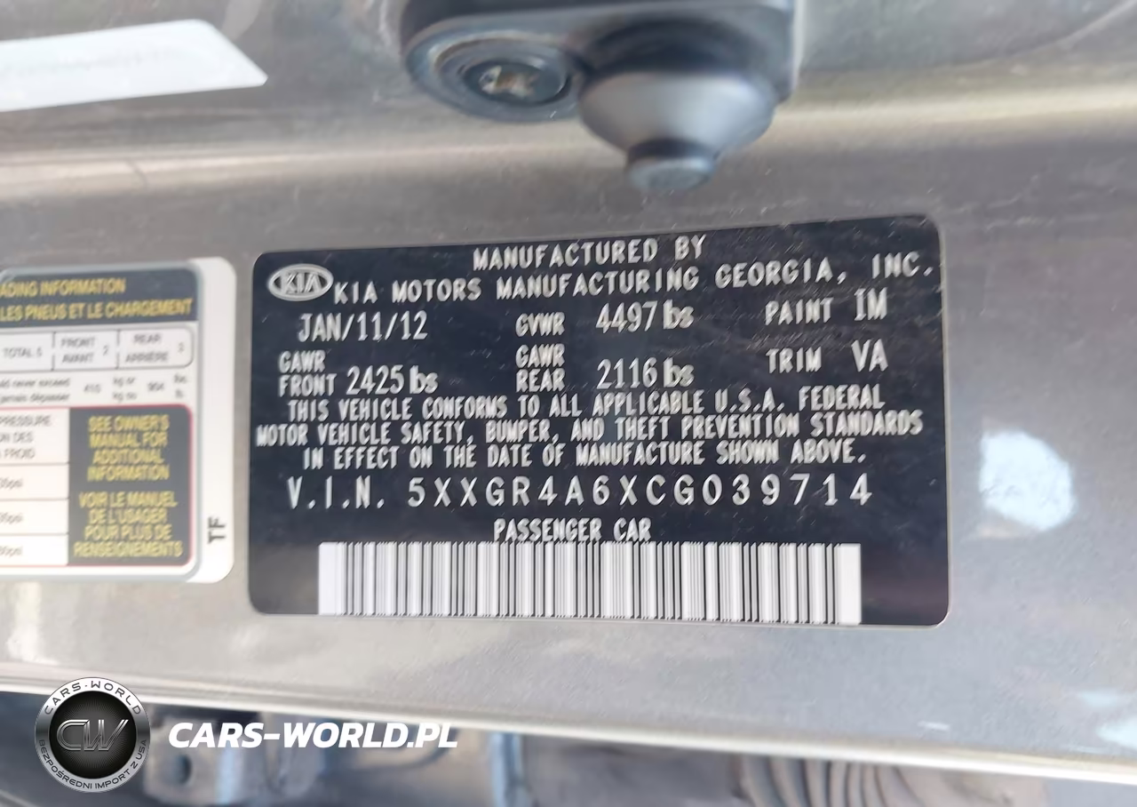 2012 Kia Optima Sx VIN:5XXGR4A6XCG039714 - 9