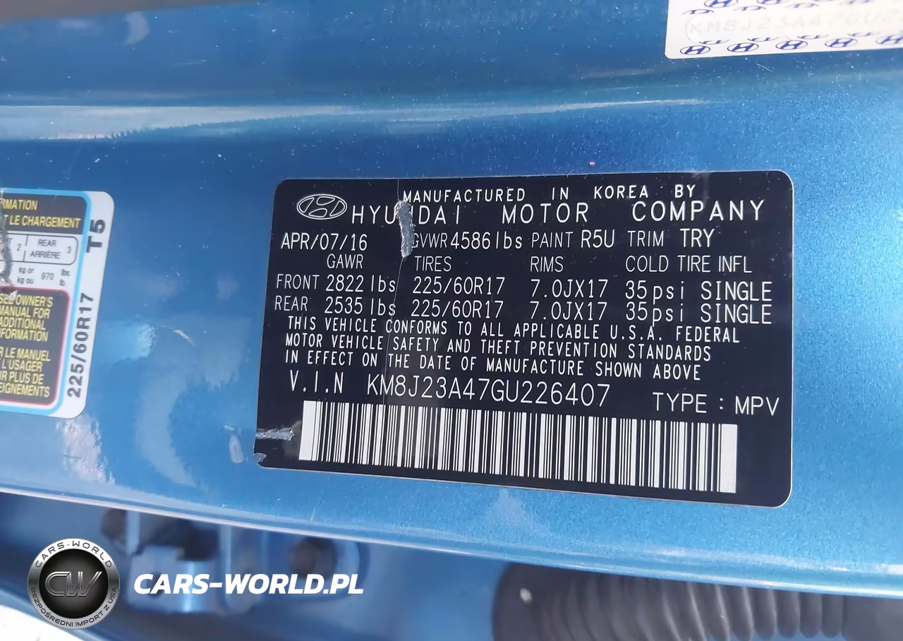 2016 Hyundai Tucson Se VIN:KM8J23A47GU226407 - 9