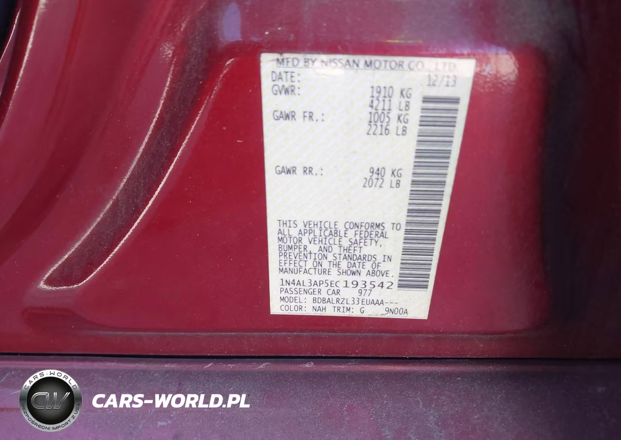 2014 Nissan Altima 2.5 S VIN:1N4AL3AP5EC193542 - 9