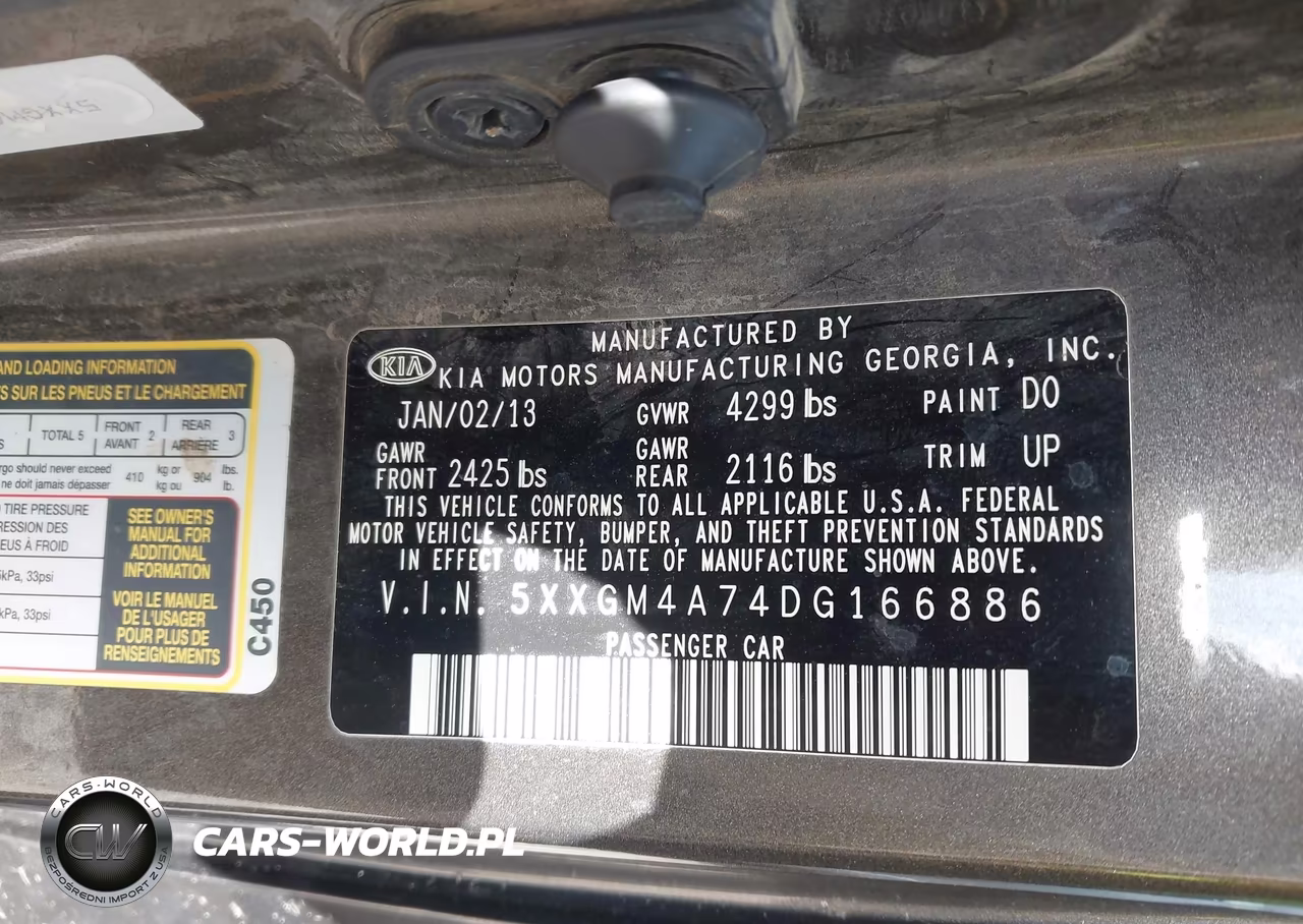 2013 Kia Optima Lx VIN:5XXGM4A74DG166886 - 9