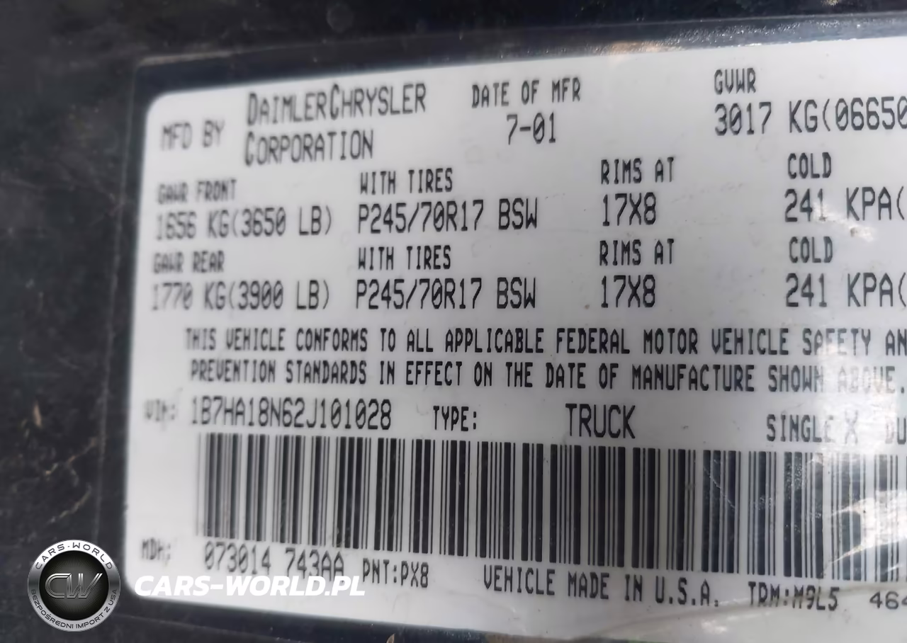 2002 Dodge Ram 1500 St VIN:1B7HA18N62J101028 - 9