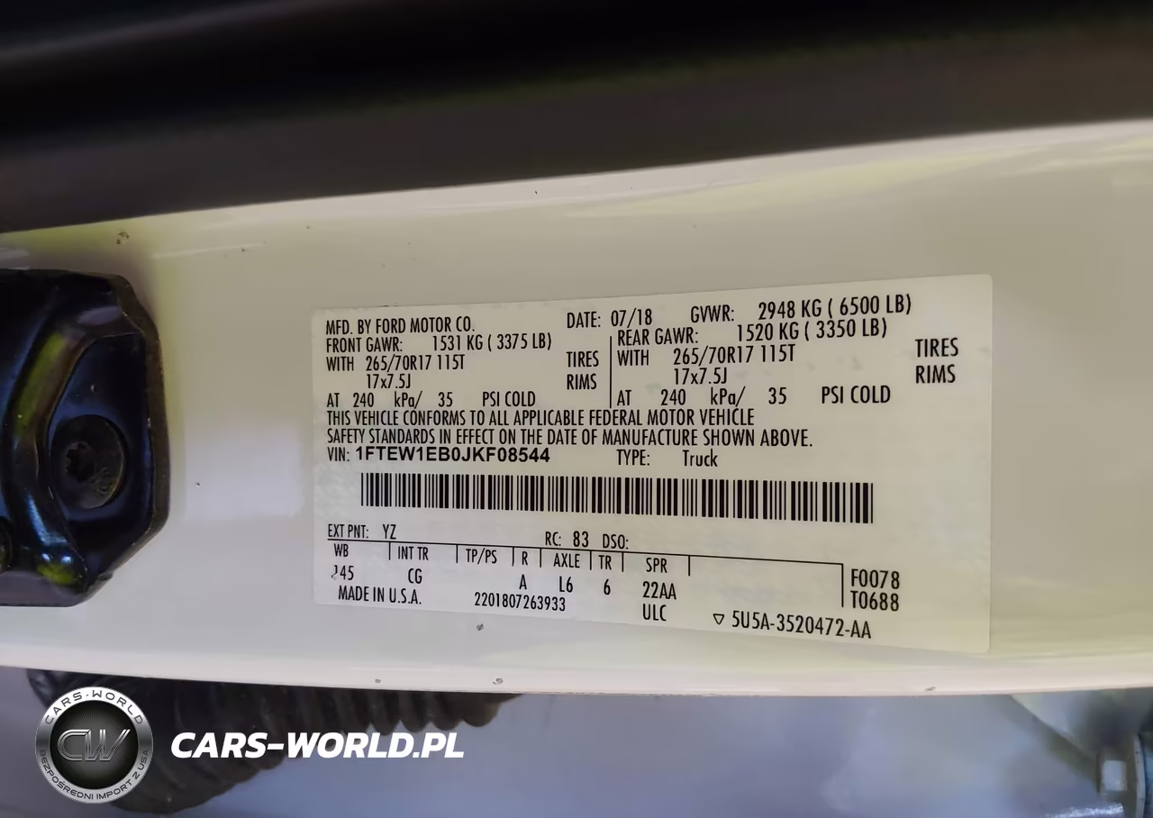 2018 Ford F-150 Xl VIN:1FTEW1EB0JKF08544 - 9