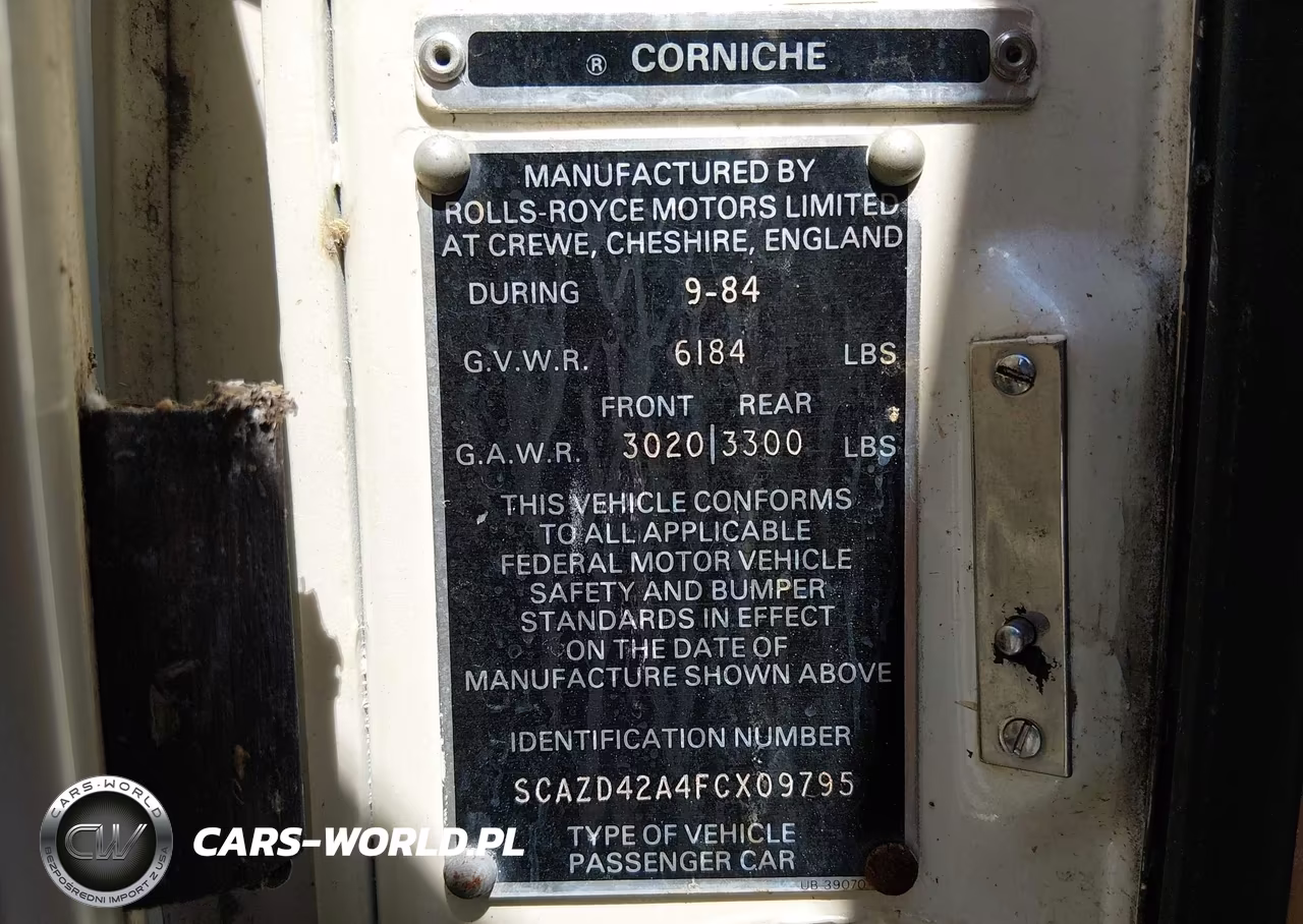 1985 Rolls-Royce Corniche VIN:SCAZD42A4FCX09795 - 9