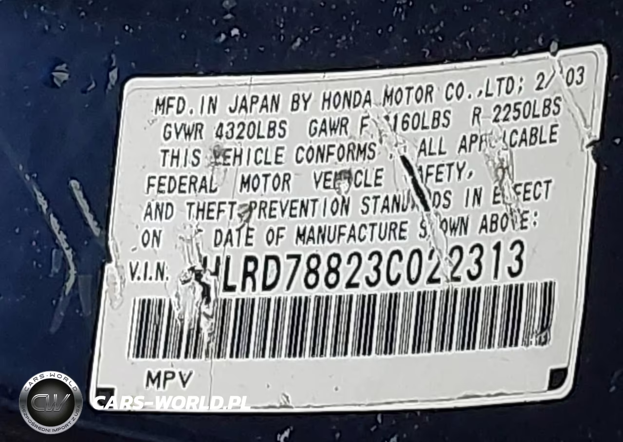 2003 Honda Cr-V Ex VIN:JHLRD78823C022313 - 9