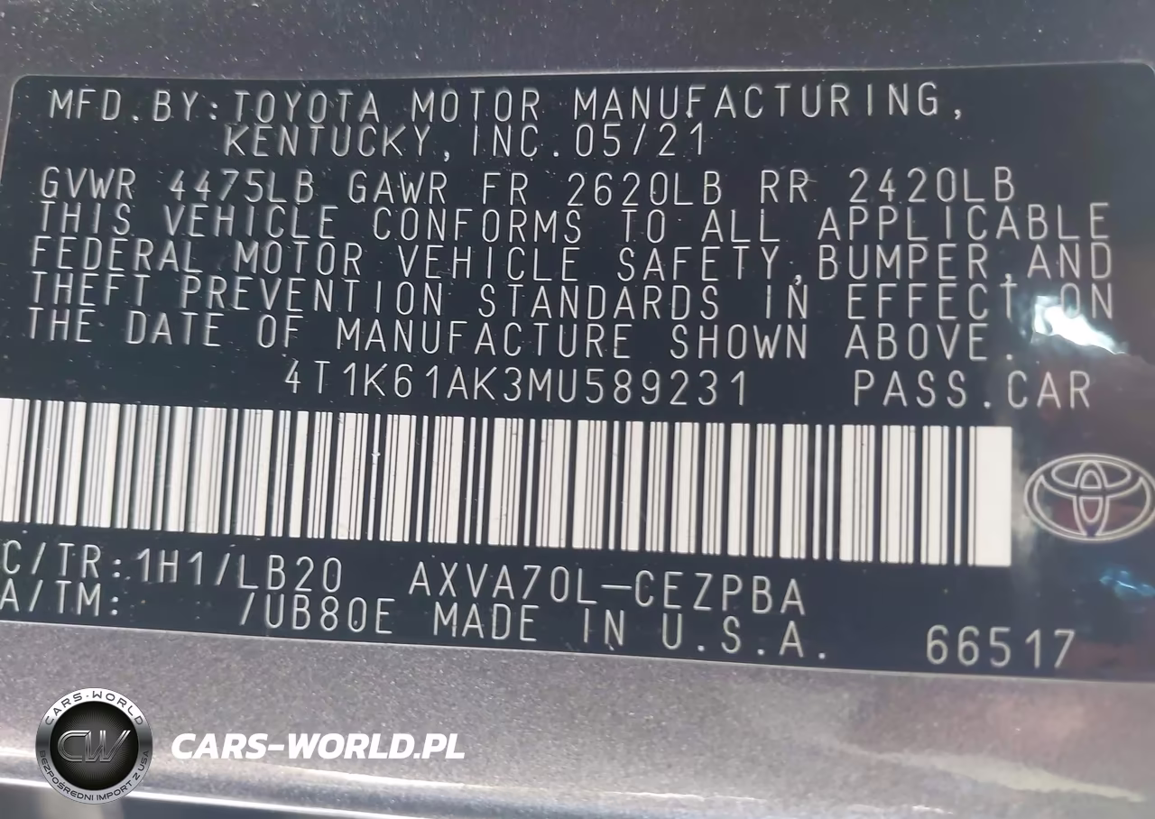 2021 Toyota Camry Xse VIN:4T1K61AK3MU589231 - 9