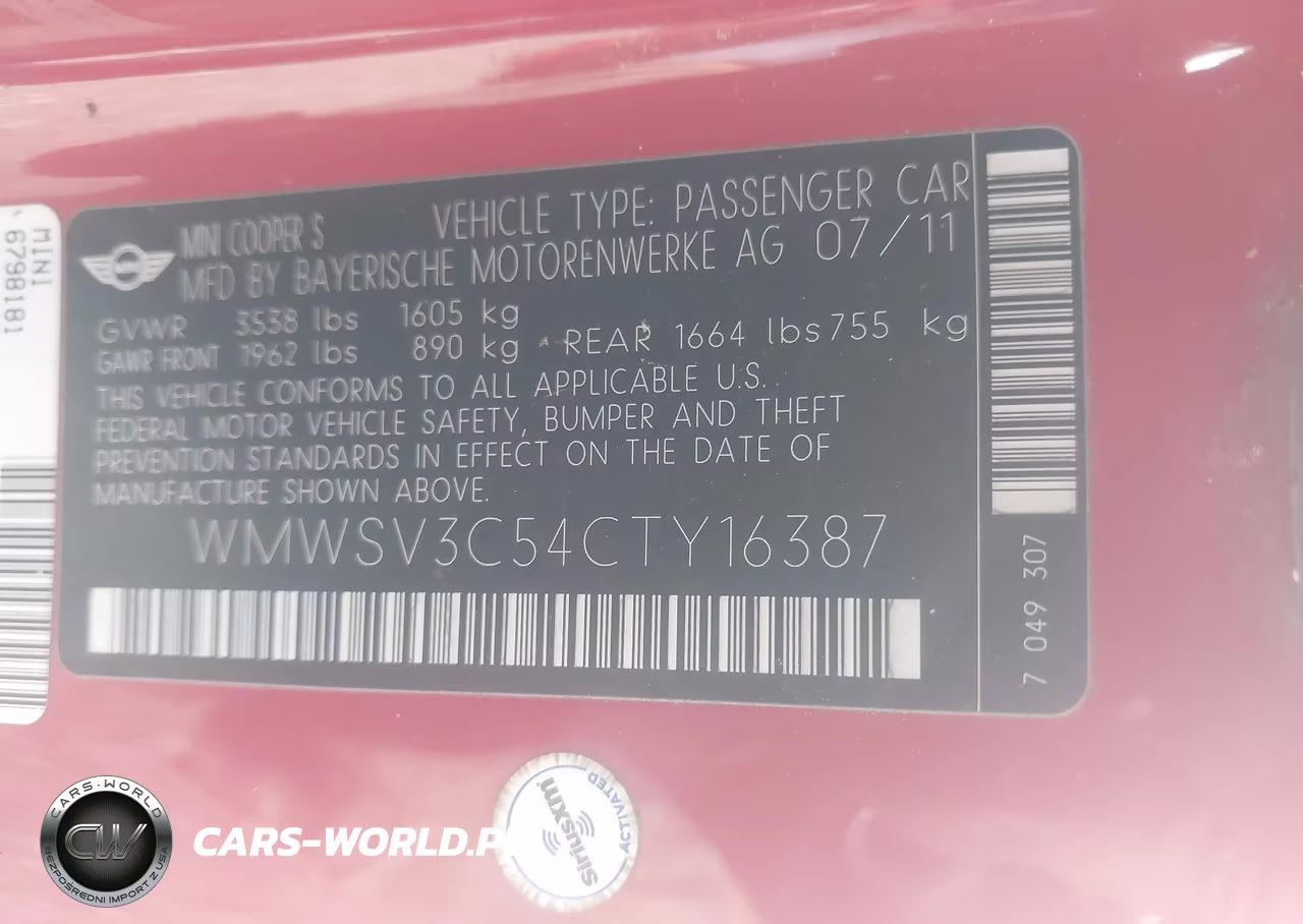 2012 Mini Cooper S VIN:WMWSV3C54CTY16387 - 9