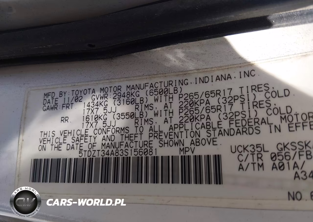 2003 Toyota Sequoia Sr5 V8 VIN:5TDZT34A83S156081 - 9
