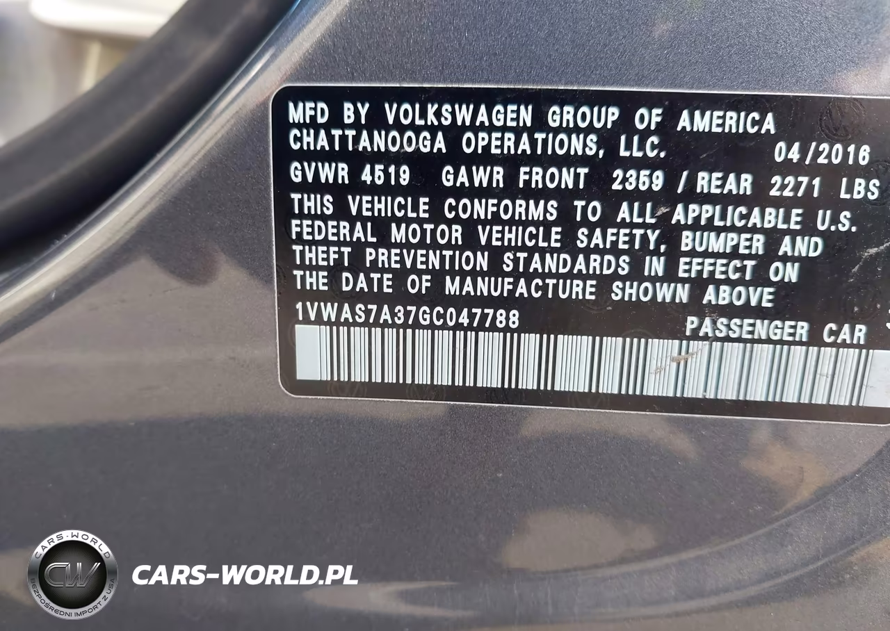 2016 Volkswagen Passat 1.8T S VIN:1VWAS7A37GC047788 - 9