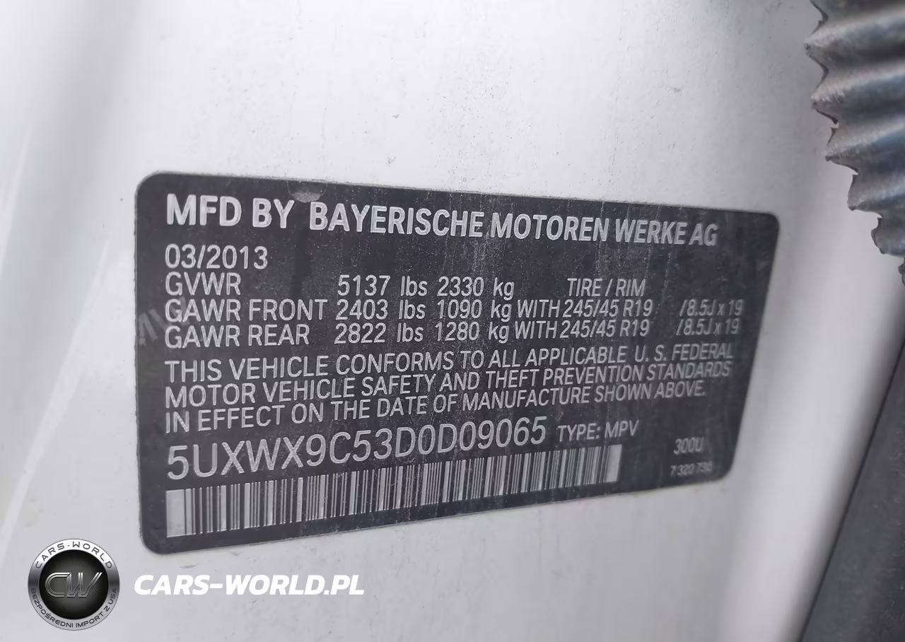 2013 BMW X3 xDrive28I VIN:5UXWX9C53D0D09065 - 8