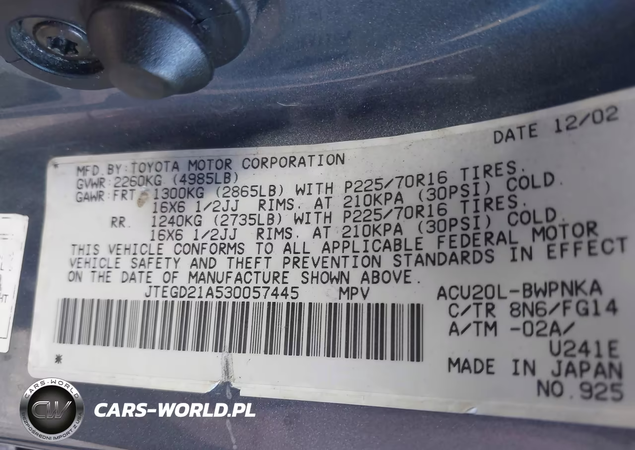 2003 Toyota Highlander VIN:JTEGD21A530057445 - 9