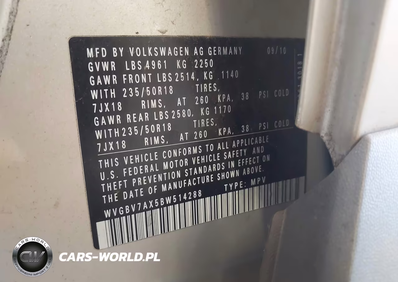 2011 Volkswagen Tiguan Se VIN:WVGBV7AX5BW514288 - 9
