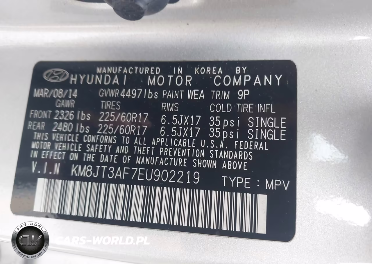 2014 Hyundai Tucson Gls VIN:KM8JT3AF7EU902219 - 9