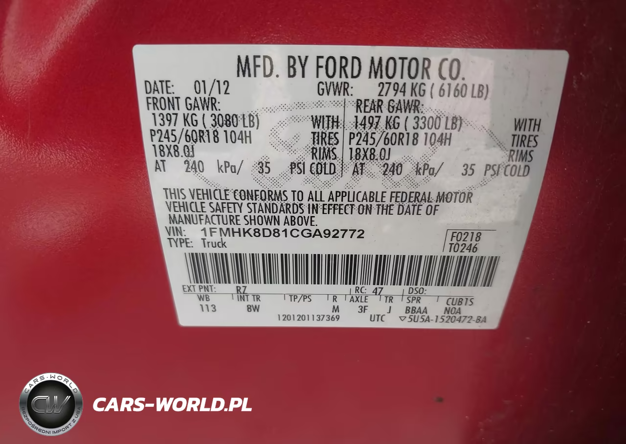 2012 Ford Explorer Xlt VIN:1FMHK8D81CGA92772 - 9