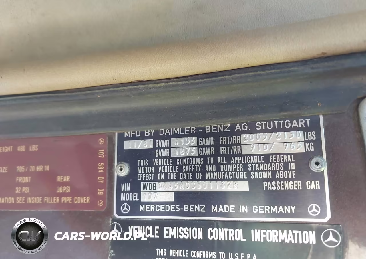 1982 Mercedes-Benz 380 Sl VIN:WDBBA45A0CB011828 - 9
