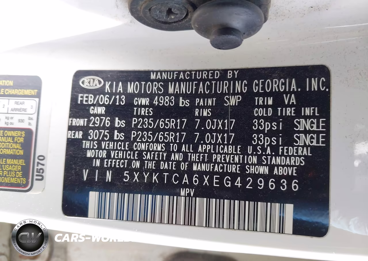 2014 Kia Sorento Lx VIN:5XYKTCA6XEG429636 - 9