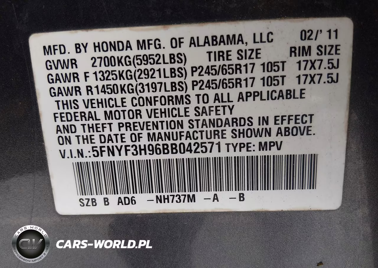 2011 Honda Pilot Touring VIN:5FNYF3H96BB042571 - 9