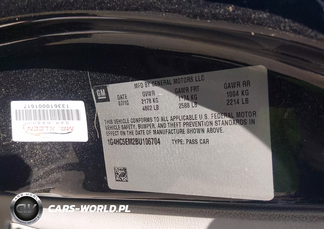 2011 Buick Lucerne Cxl VIN:1G4HC5EM2BU106704 - 9