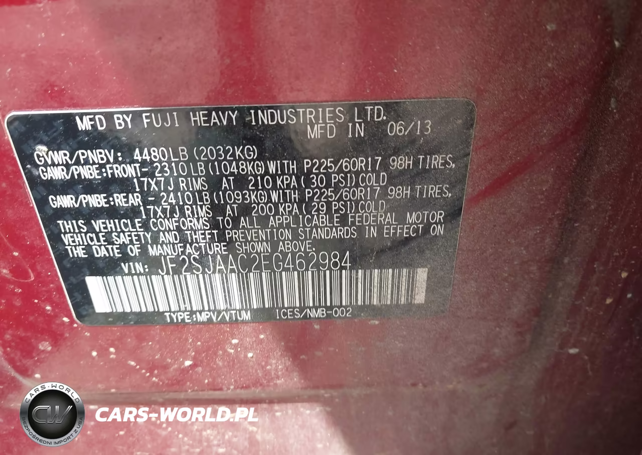 2014 Subaru Forester 2.5I VIN:JF2SJAAC2EG462984 - 9
