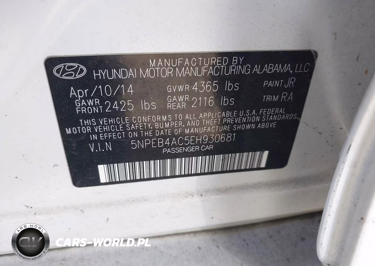 2014 Hyundai Sonata Gls VIN:5NPEB4AC5EH930681 - 9