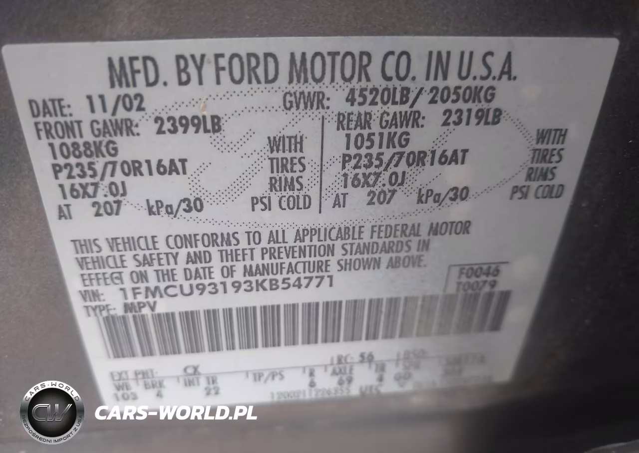 2003 Ford Escape Xlt VIN:1FMCU93193KB54771 - 9