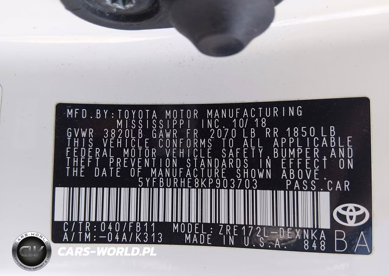 2019 Toyota Corolla Le VIN:5YFBURHE8KP903703 - 9