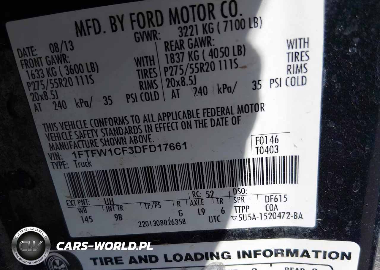 2013 Ford F-150 Platinum VIN:1FTFW1CF3DFD17661 - 9
