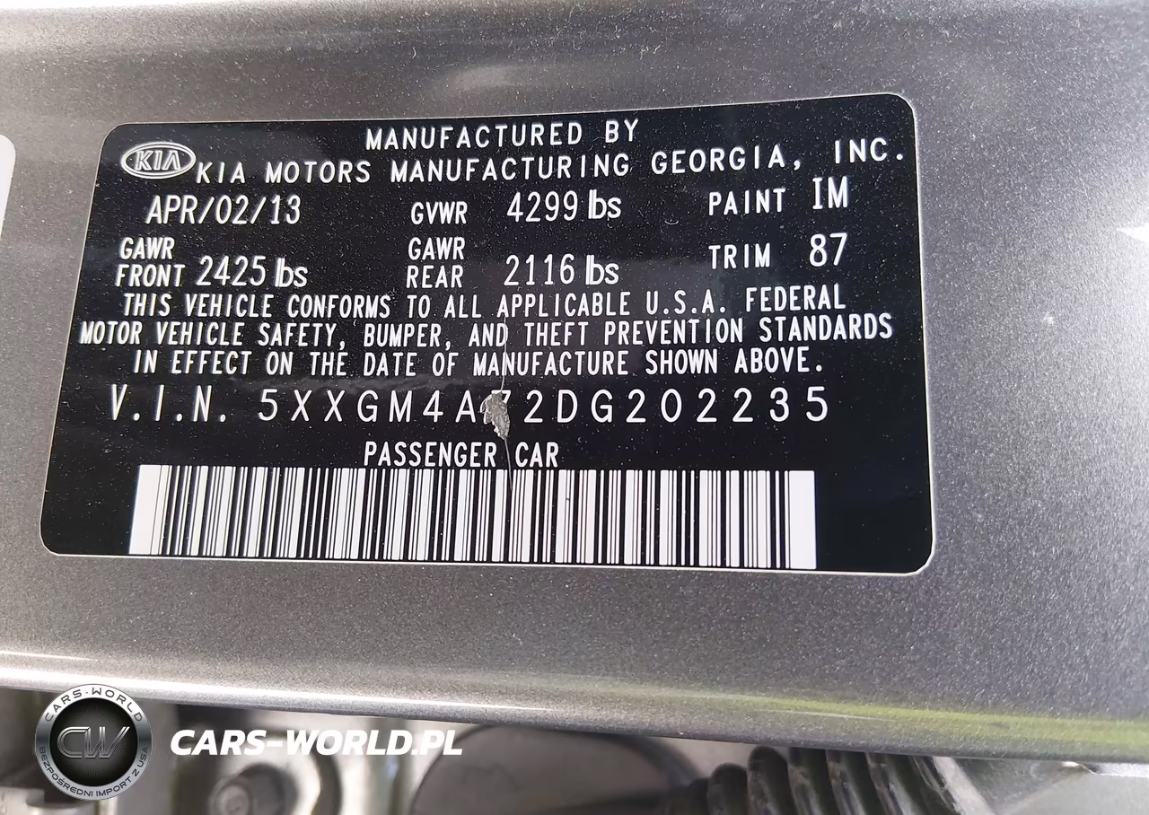 2013 Kia Optima Lx VIN:5XXGM4A72DG202235 - 9