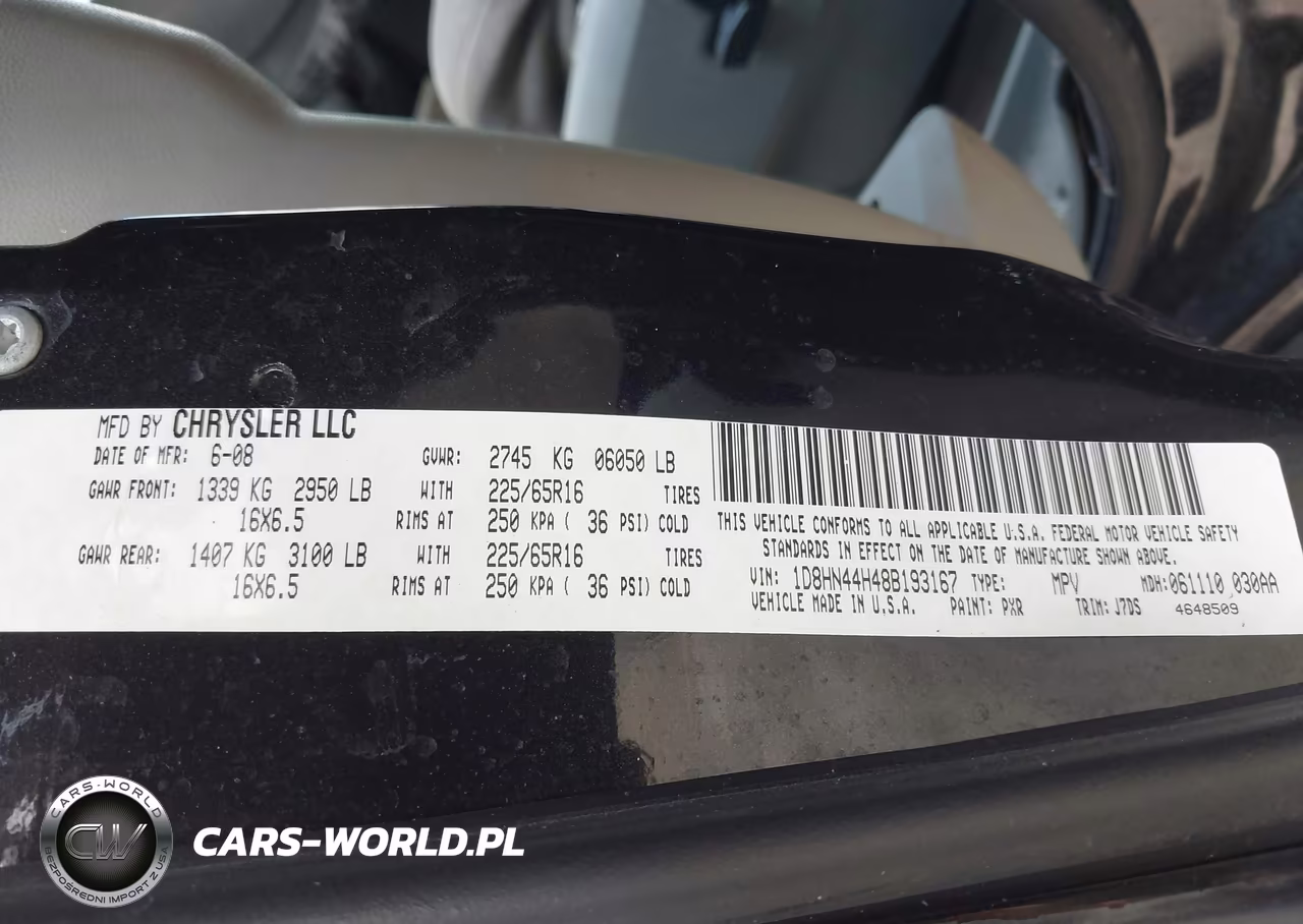 2008 Dodge Grand Caravan Se VIN:1D8HN44H48B193167 - 9
