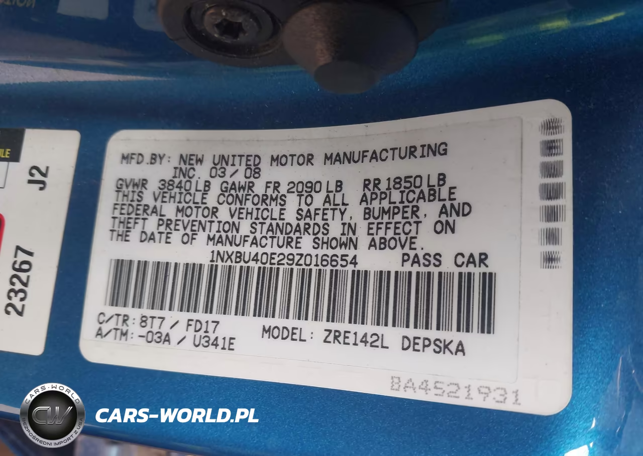 2009 Toyota Corolla S VIN:1NXBU40E29Z016654 - 9