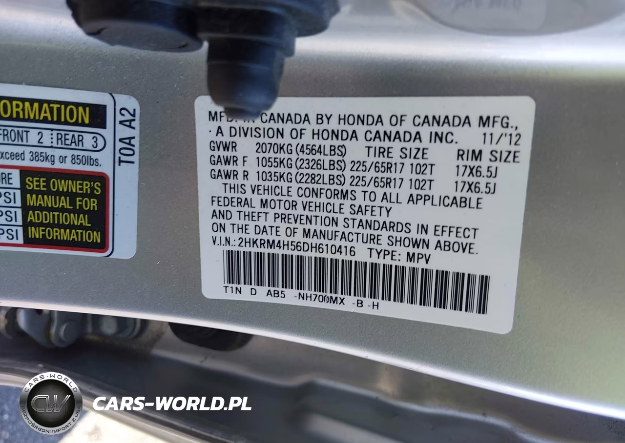 2013 Honda Cr-V Ex VIN:2HKRM4H56DH610416 - 9