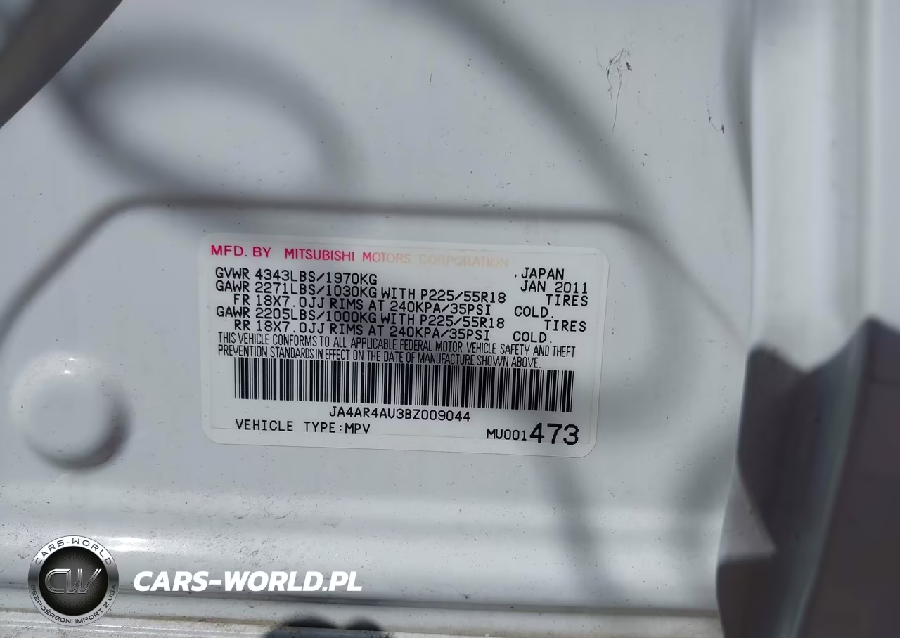 2011 Mitsubishi Outlander Sport Se VIN:JA4AR4AU3BZ009044 - 9