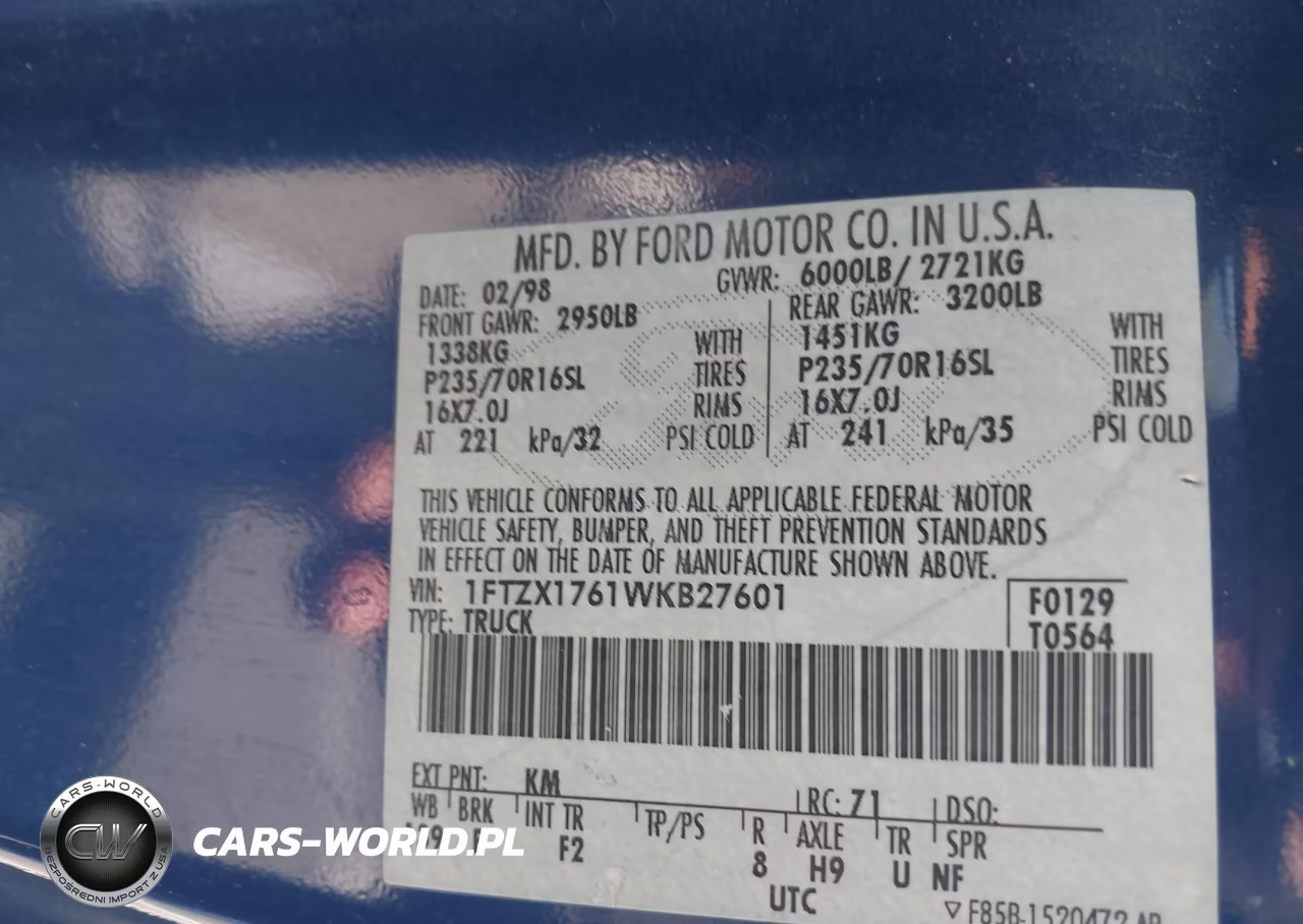 1998 Ford F-150 Lariat-Standard-Xl-Xlt VIN:1FTZX1761WKB27601 - 9