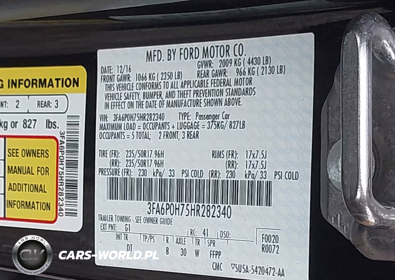2017 Ford Fusion Se VIN:3FA6P0H75HR282340 - 9