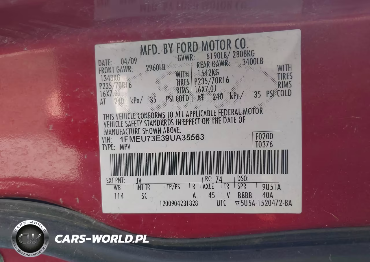 2009 Ford Explorer Xlt VIN:1FMEU73E39UA35563 - 9